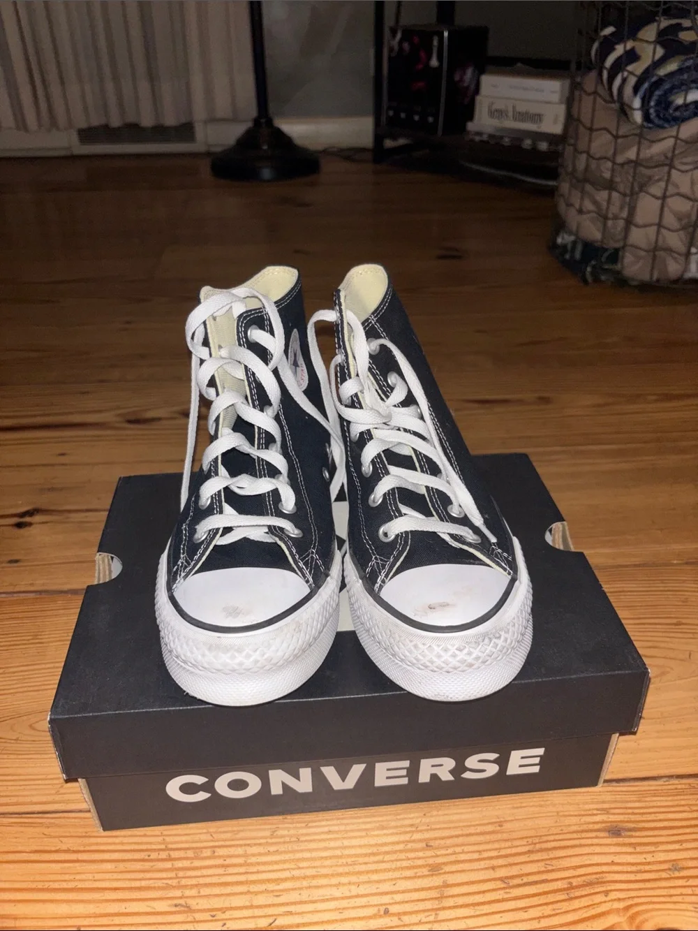 Converse Kids Black & White High-Top Canvas Sneakers